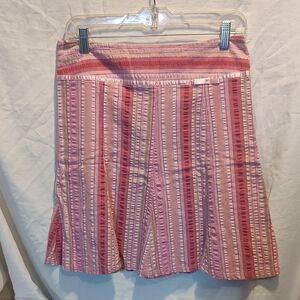 Pink Striped A-Line Skirt By Tangents